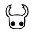 The head of the Knight from Hollow Knight.